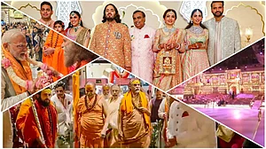 PTI images : Visuals from the grand Ambani wedding bash